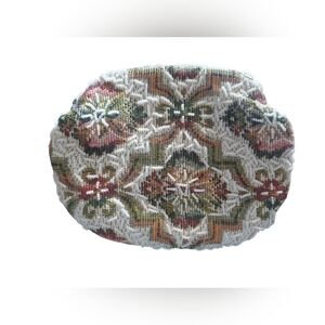 Vintage Beaded Coin Purse Clutch | Kiss Lock | Removable Chain